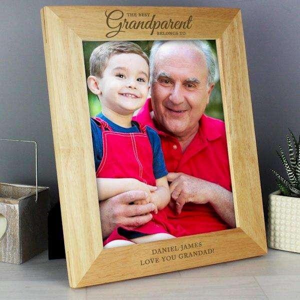 Personalised 8x10 ' The Best Grandparent' Wooden Frame - Myhappymoments.co.uk