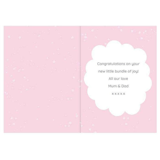 Personalised 10 Little Fingers & 10 Little Toes Baby Girl Card - Myhappymoments.co.uk