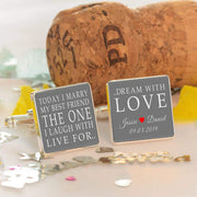 Personalised Groom Cufflinks - Today I Marry My Best Friend