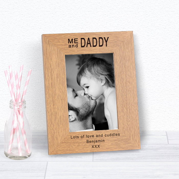 Engraved Me and Daddy Wooden Photo Frame