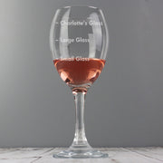 Engraved Measures Wine Glass