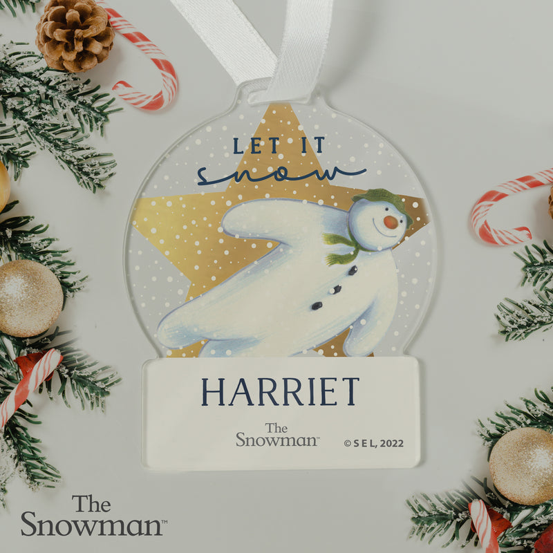 Personalised The Snowman Snow Globe Acrylic Decoration