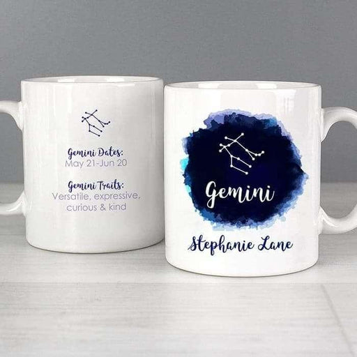 Personalised Gemini Zodiac Star Sign Mug (May 21st - June 20th) - Myhappymoments.co.uk