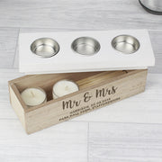 Personalised Wedding Triple Tea Light Box