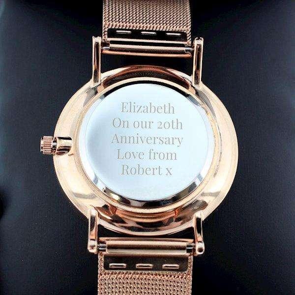 Personalised Lady's Rose Gold Tone Watch with Presentation Box - Myhappymoments.co.uk