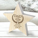 Personalised Dad of the Year White Wooden Star - Gift For Dad