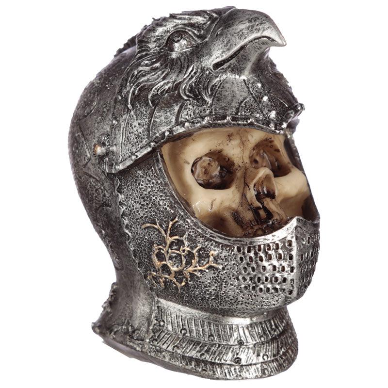 Skull Wearing Medieval Bird Head Helmet