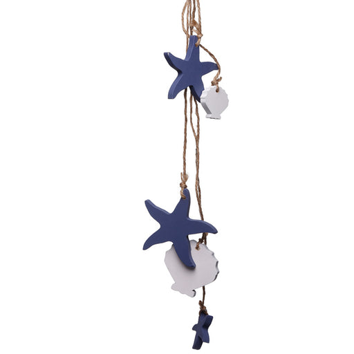 Wooden Starfish and Shells Nautical Hanging Decoration