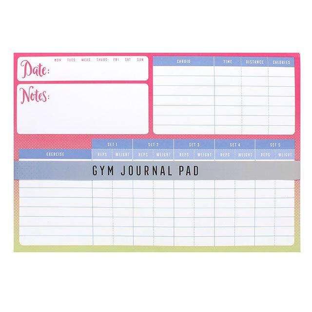 Tear Off Gym Workout Weight Loss Planner - Myhappymoments.co.uk