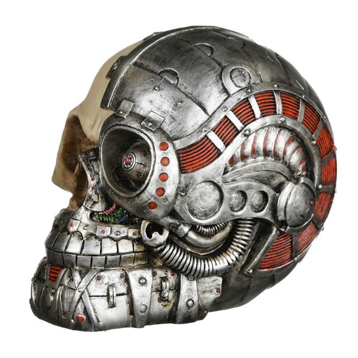 Steampunk Style Skull Half Robot Head Ornament