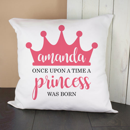 Personalised Once Upon A Time A Princess Was Born Cushion Cover - Myhappymoments.co.uk
