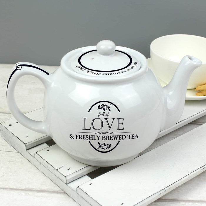 Personalised Full of Love Teapot - Myhappymoments.co.uk