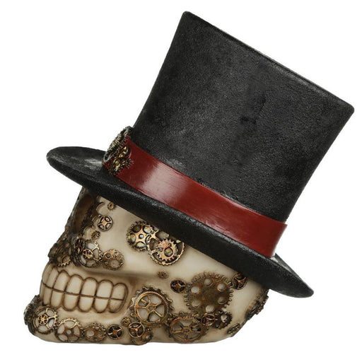 Steampunk Style Skull with Top Hat Ornament 