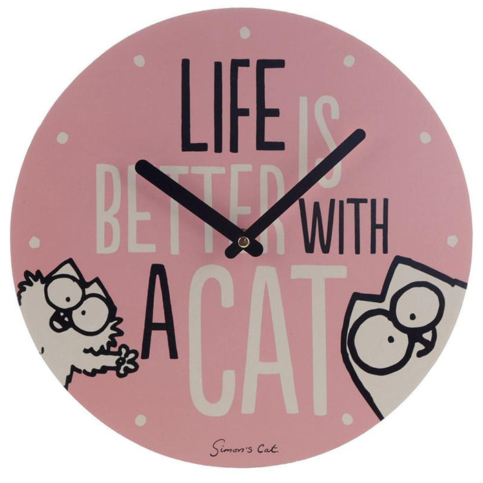 Simon's Cat Slogan Wall Clock