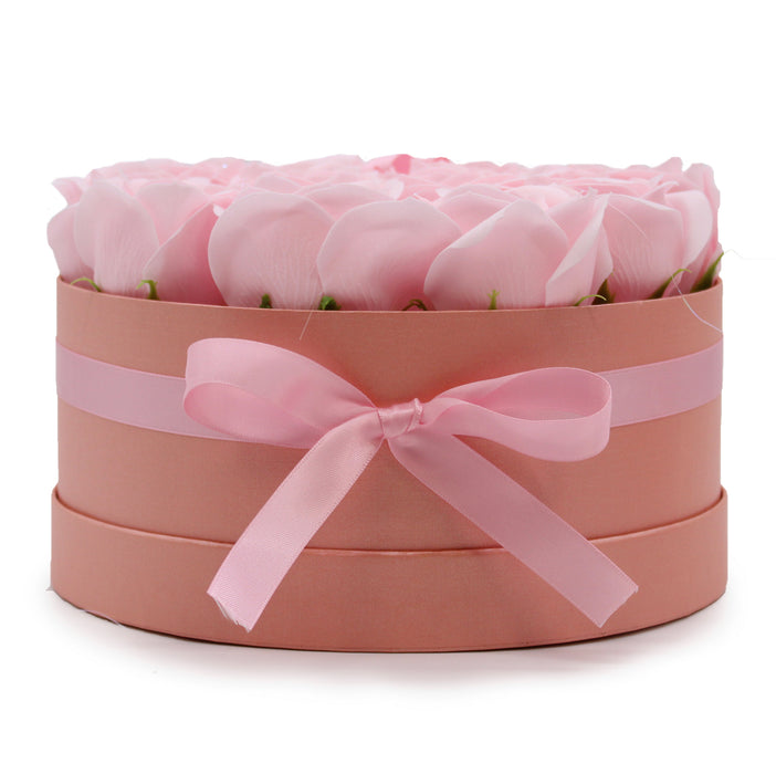 Soap Flower Gift Bouquet - 14 Pink Roses - Round