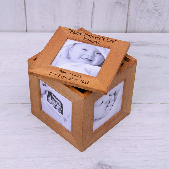 Personalised Happy Mothers Day Mummy Photo Frame Box Cube - Myhappymoments.co.uk