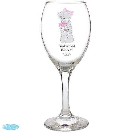 Personalised Me To You Wedding Female Wine Glass - Myhappymoments.co.uk