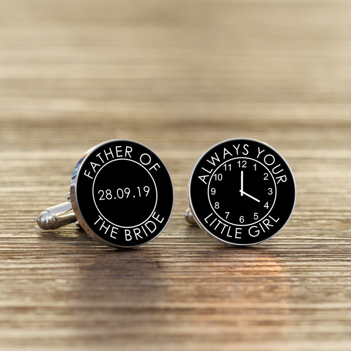 Personalised Father Of The Bride Always Your Little Girl Cufflinks - Myhappymoments.co.uk