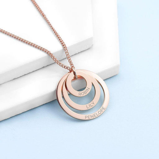 Personalised Family Names Necklace - Rose Gold Plated