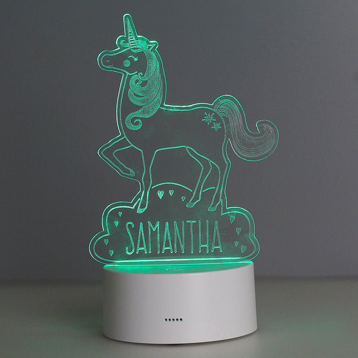 Personalised Unicorn LED Colour Changing Night Light - Myhappymoments.co.uk