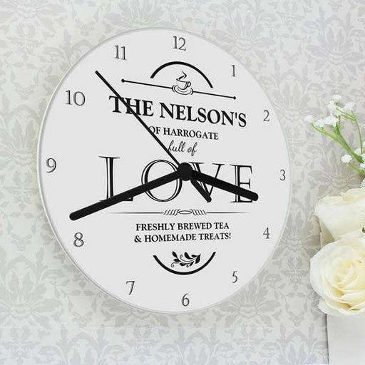 Personalised Full of Love Glass Clock - Myhappymoments.co.uk