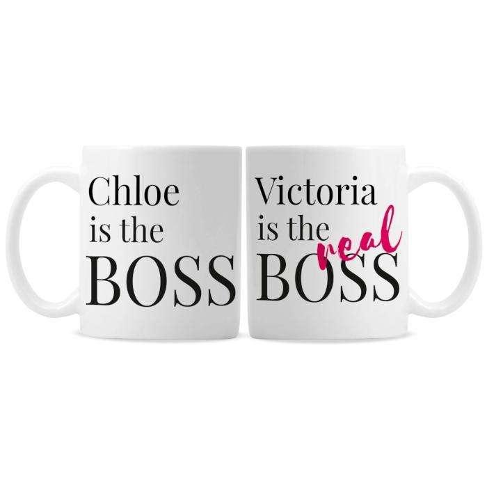 Personalised The Real Boss Mug Set - Myhappymoments.co.uk