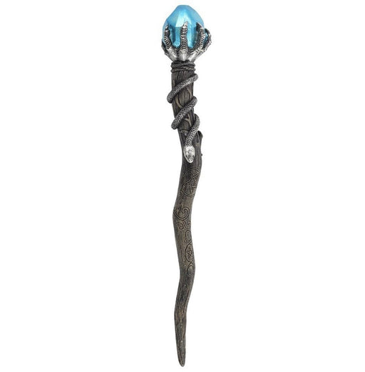 Silver Claw Wand with Blue Gem