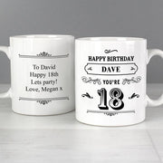 Personalised Birthday Age Vintage Typography Mug - Myhappymoments.co.uk