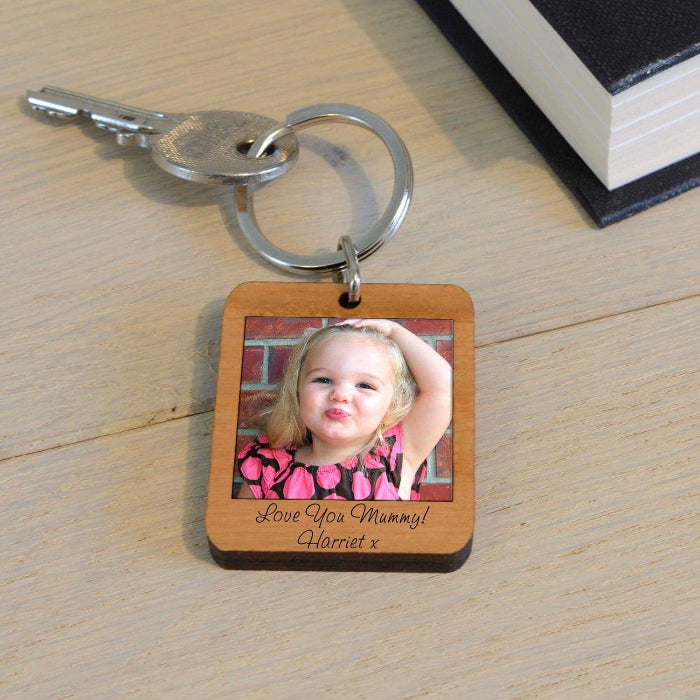 Personalised Photo Wooden Keyring