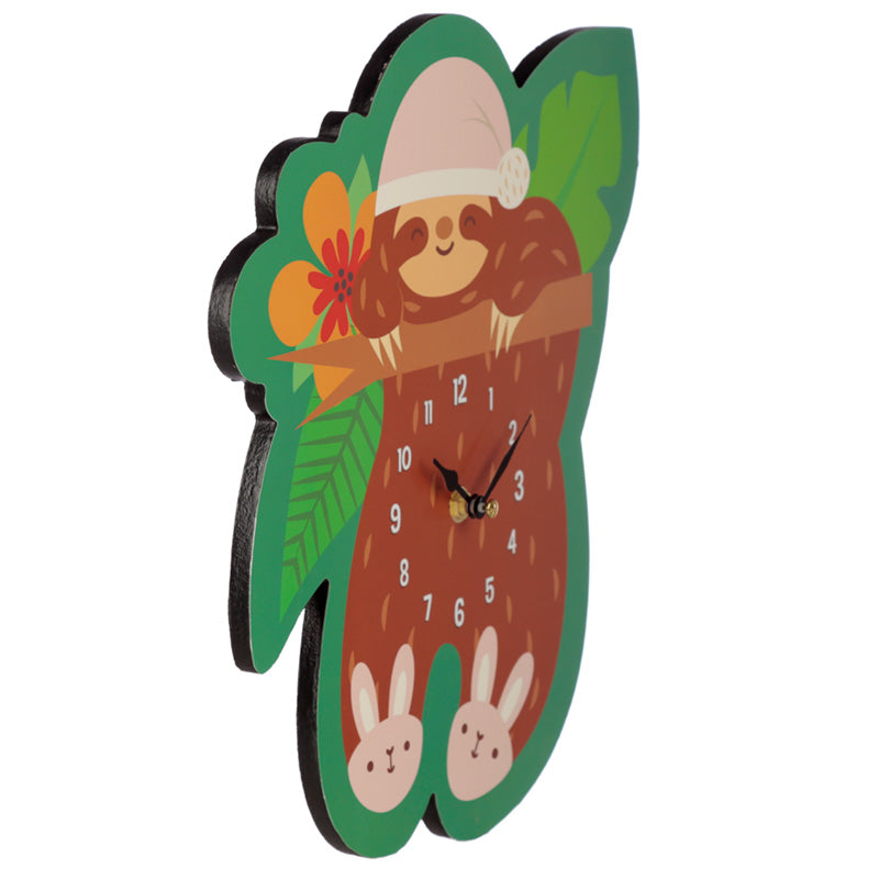 Sleepy Sloth Shaped Wall Clock - Myhappymoments.co.uk