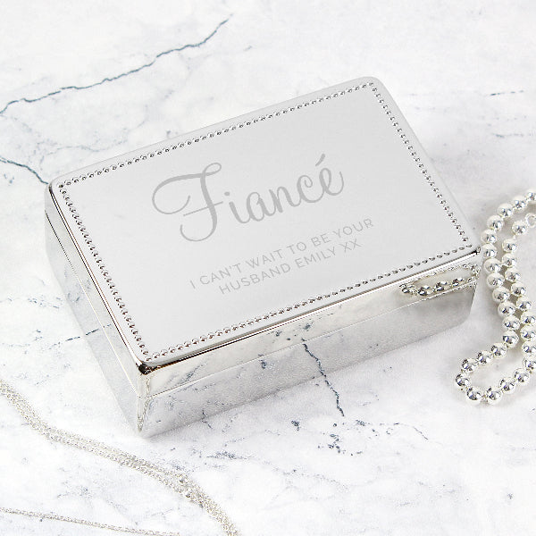 Personalised Rectangular Lined Jewellery Box