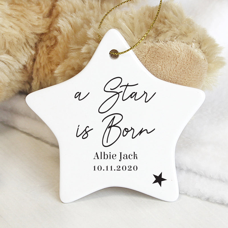 Personalised Free Text Ceramic Star Decoration