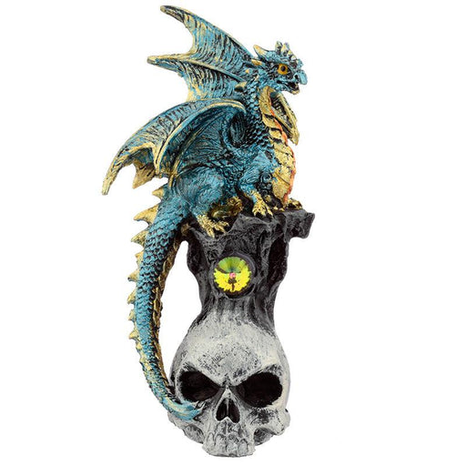 Skull Dragon Dark Legends Dragon Figurine - Blue