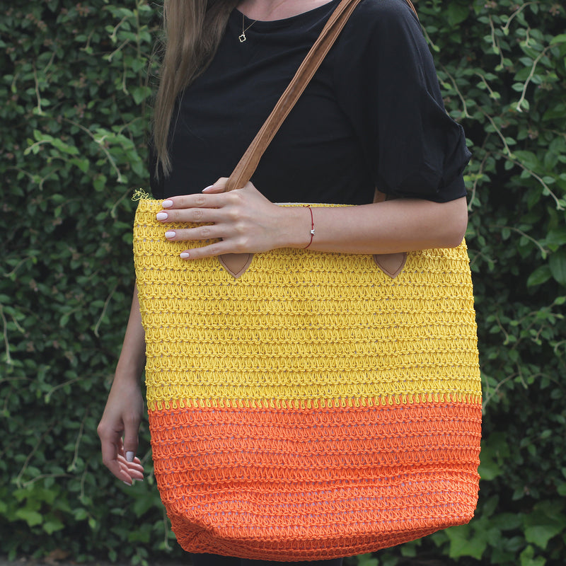 Back to the Bazaar Beach Bag - Yellow & Orange