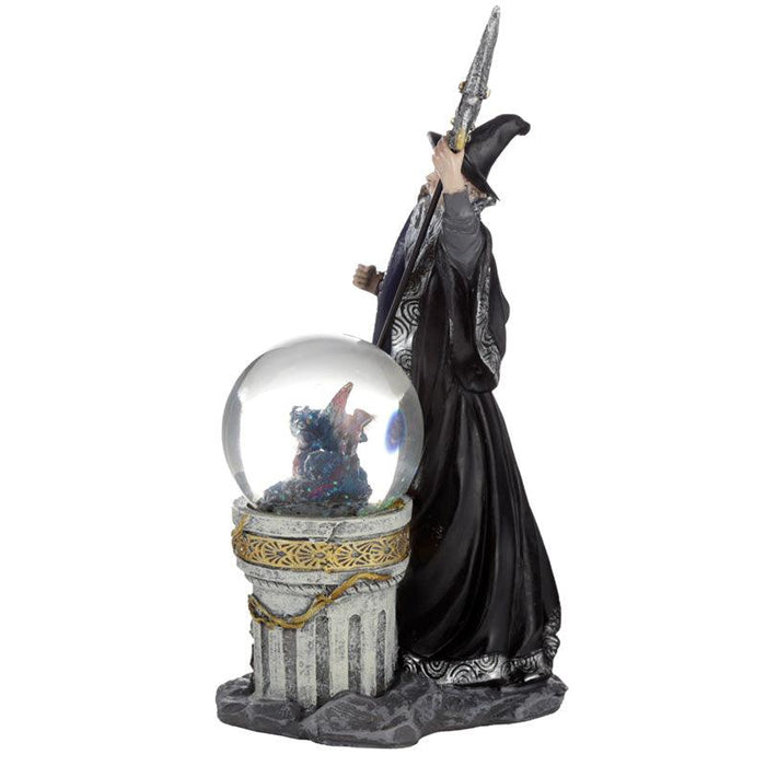 Spirit of the Sorcerer - Ice Dragon Wizard Snow Globe Waterball Figurine