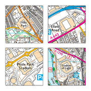 Football Club Stadium Map Mug and Coaster Gift Set
