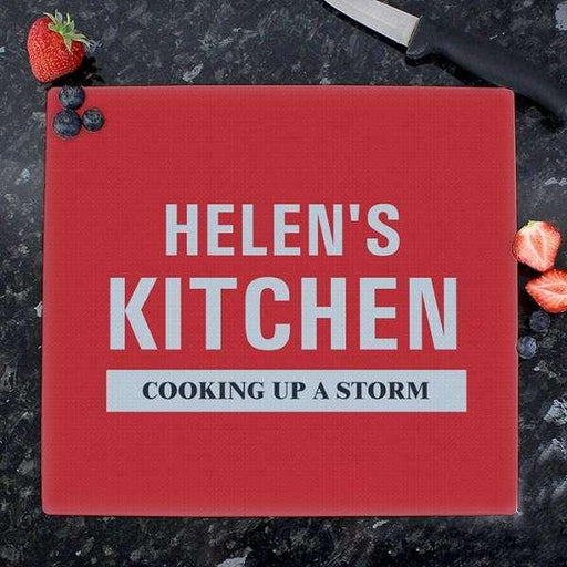 Personalised Kitchen Glass Chopping Board - Myhappymoments.co.uk