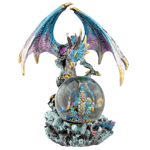 Dark Legends Crystal Orb Dragon Mother Snow Globe - Blue