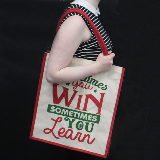 Sometimes You Win Sometimes You Learn Jute Shopping Bag - Myhappymoments.co.uk