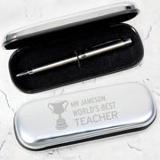 Personalised Teacher Trophy Pen and Box Gift Set