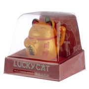 Waving Lucky Cat Solar Dashboard Pal - Yellow