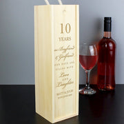 Personalised Wedding Anniversary Bottle Box from Pukkagifts.uk