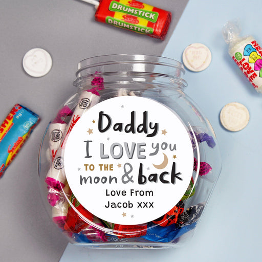 Personalised I Love You To The Moon and Back Sweet Jar