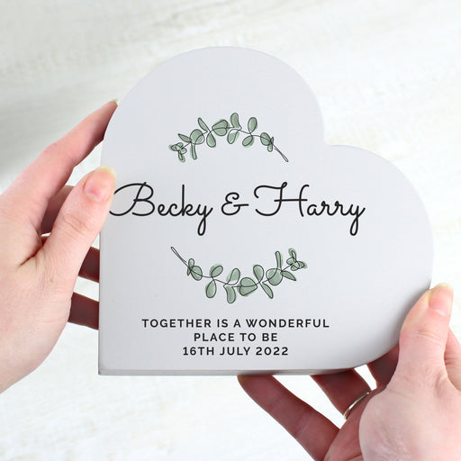 Personalised Botanical Free Standing Heart Ornament