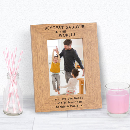 Personalised Bestest Daddy In The World Photo Frame - Myhappymoments.co.uk