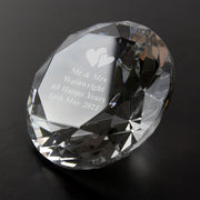 Personalised Hearts Diamond Paperweight - Anniversary - Wedding Gift