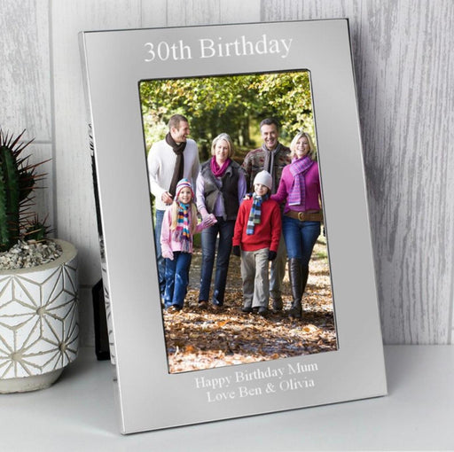 Personalised 30th Birthday Silver Photo Frame 6x4