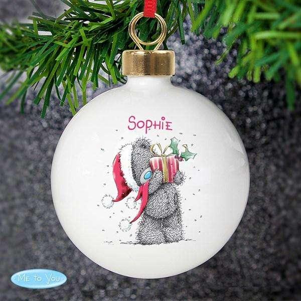 Personalised Me To You Christmas Bauble - Myhappymoments.co.uk