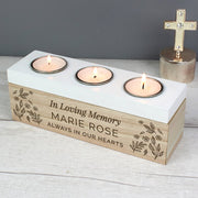 Personalised Floral Triple Tea Light Box