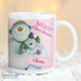 Personalised The Snowman and the Snowdog Pink Mug - Myhappymoments.co.uk